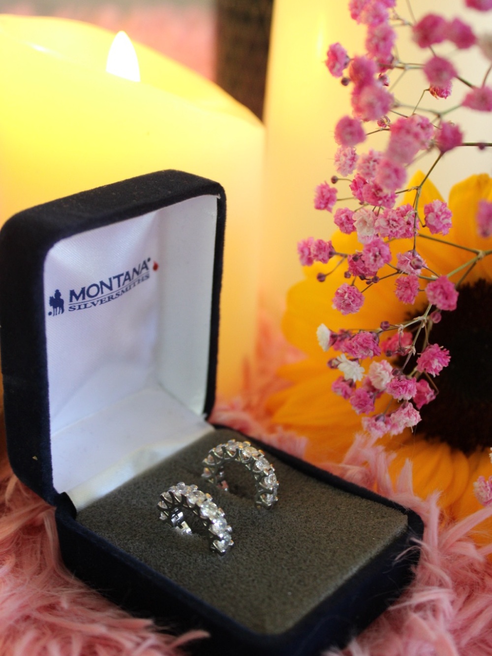 Montana Silversmiths Pink Crystal Hoop Earrings
